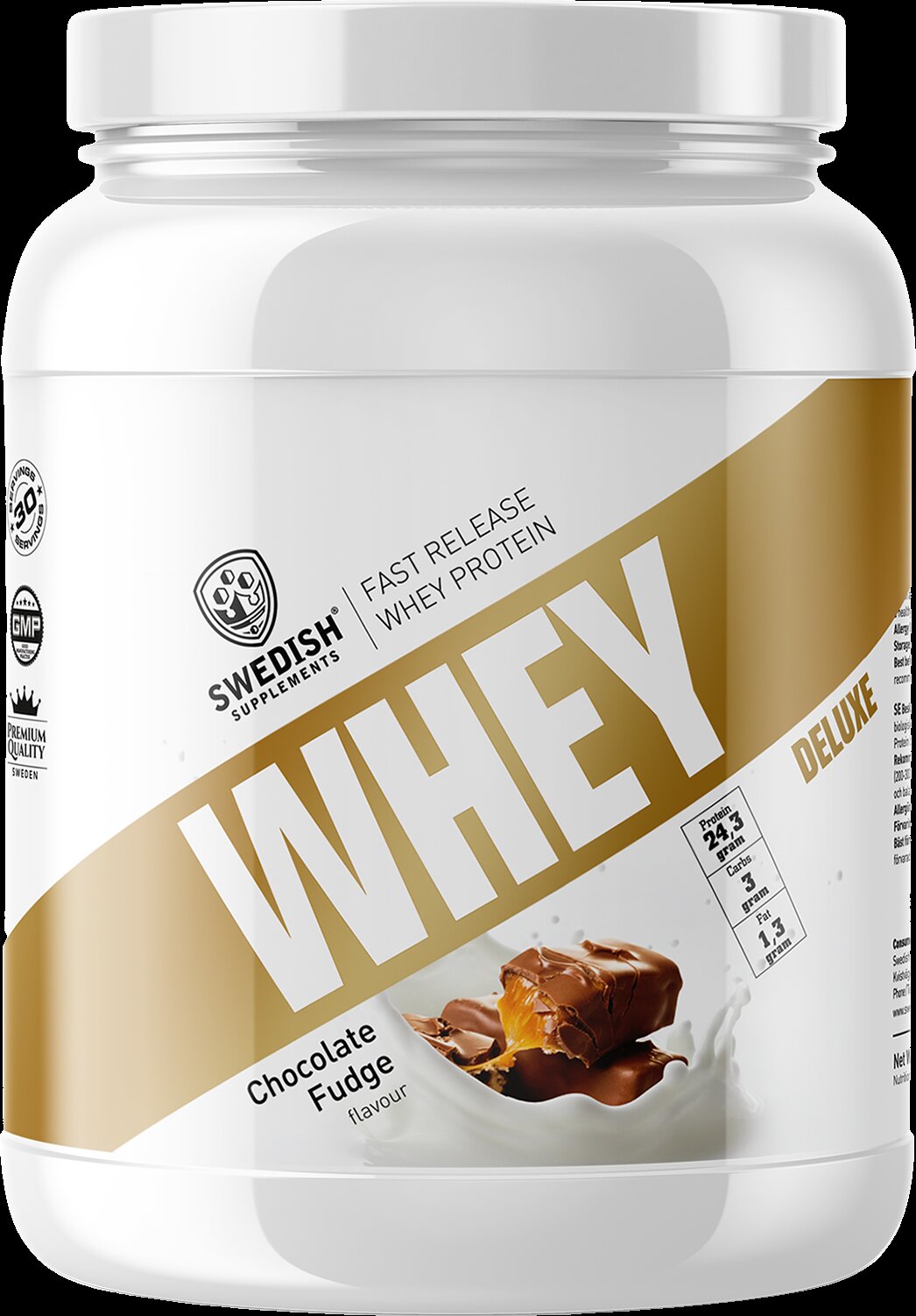 <tc>Swedish Supplements</tc> Proteine ​​del siero del latte Deluxe [900 grammi, 27 dosi]