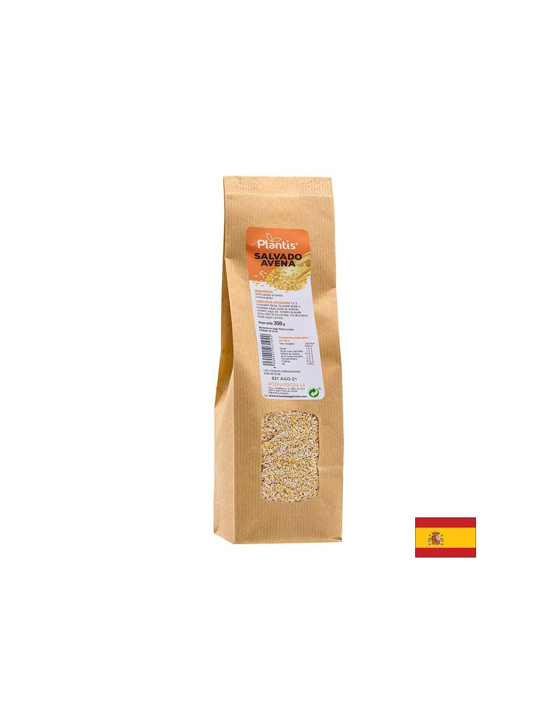 Crusca d'avena - Salvado Avena Plantis® - Controllo del colesterolo e buona digestione, 350 g
