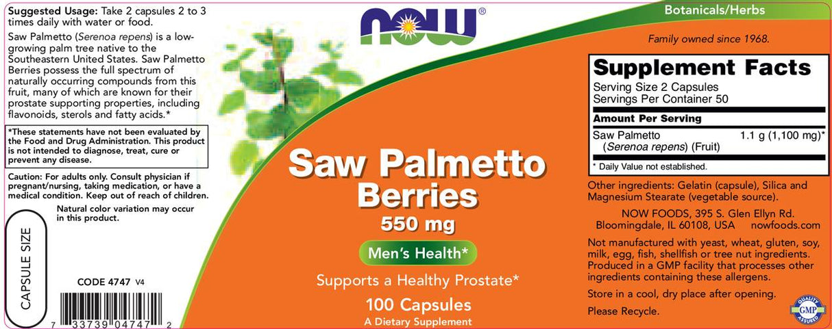Bacche di Saw Palmetto 550 mg - 250 capsule
