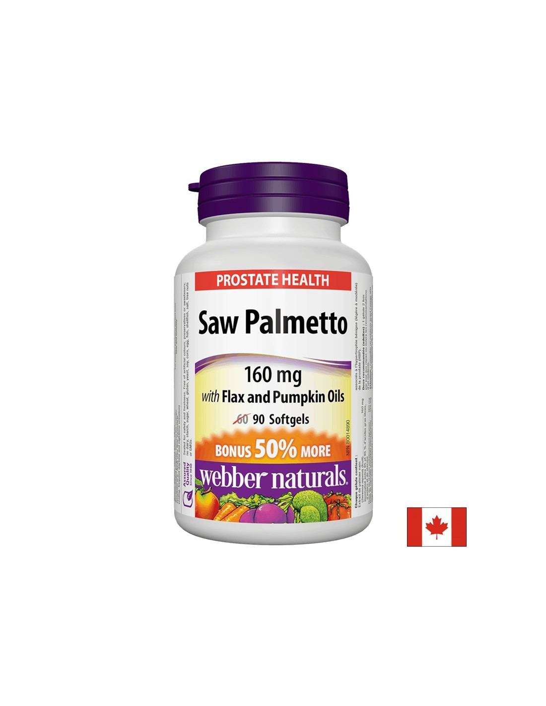 Saw Palmetto con oli di lino e zucca, 90 capsule softgel