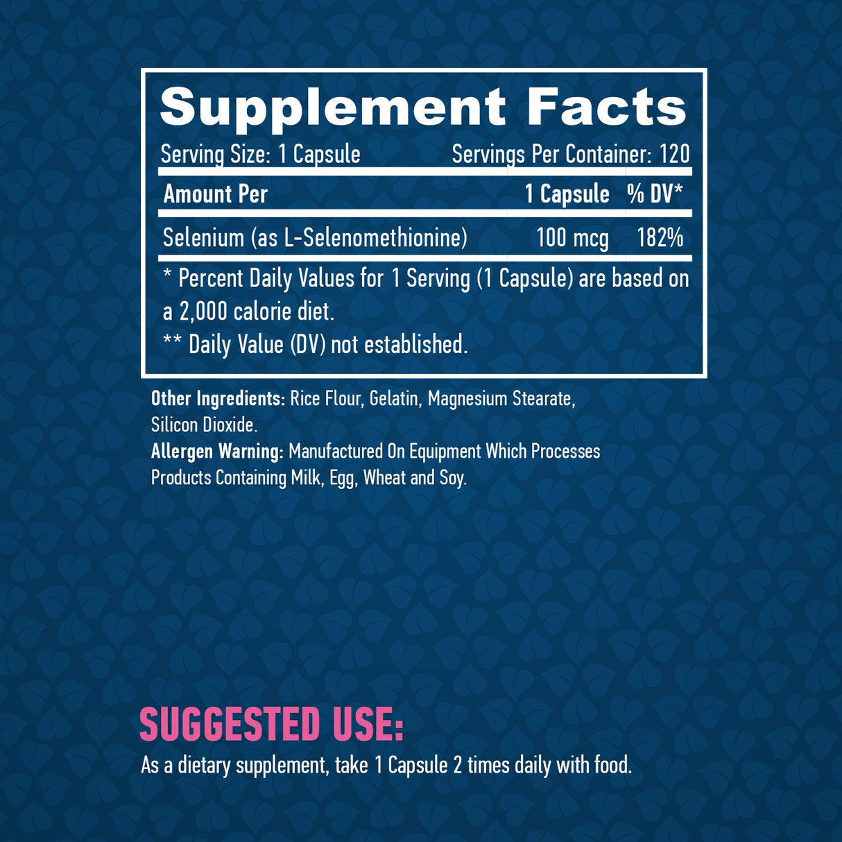 Selenio/Chelato - senza lievito/ 100mcg. /120 capsule.