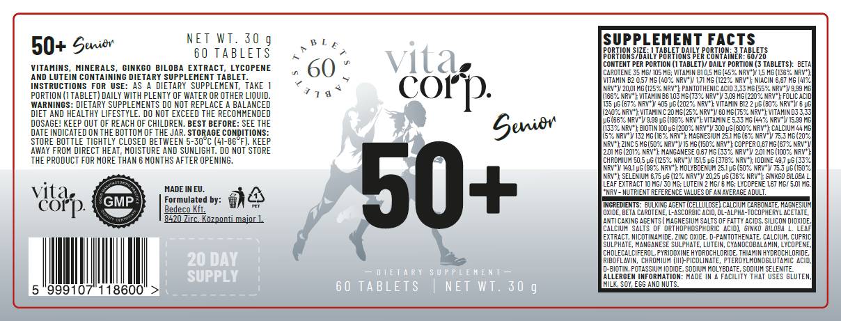 Multivitaminico per anziani 50+ - 60 compresse