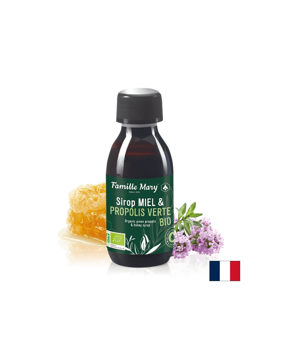 Sirop Miel & Propolis Verte Bio/Sciroppo con miele e propoli verde biologico, 150 ml Famille Mary