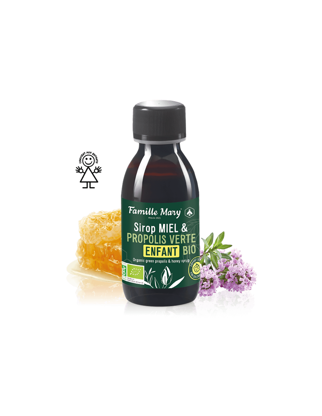 Sirop Miel & Propolis Verte Enfant Bio/Sciroppo per bambini con miele e propoli verde (biologico), 125 ml Famille Mary