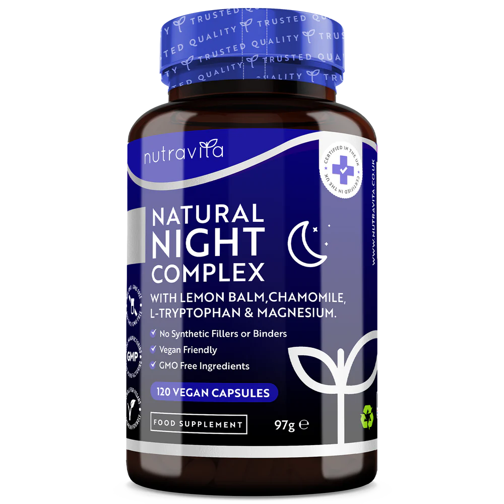 Complesso naturale per il sonno notturno 120 capsule. <tc>Nutravita</tc>