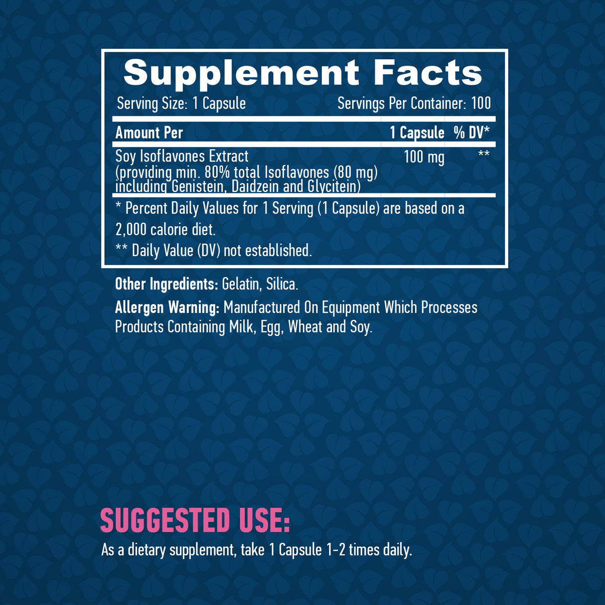 Isoflavoni di Soia 80% Estratto NON OGM 100mg/100 Caps.