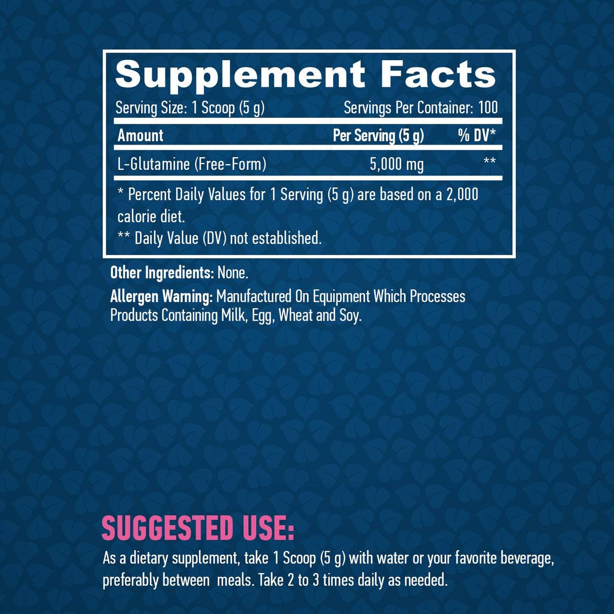 Sport L-Glutammina pura al 100% - 0,500 kg