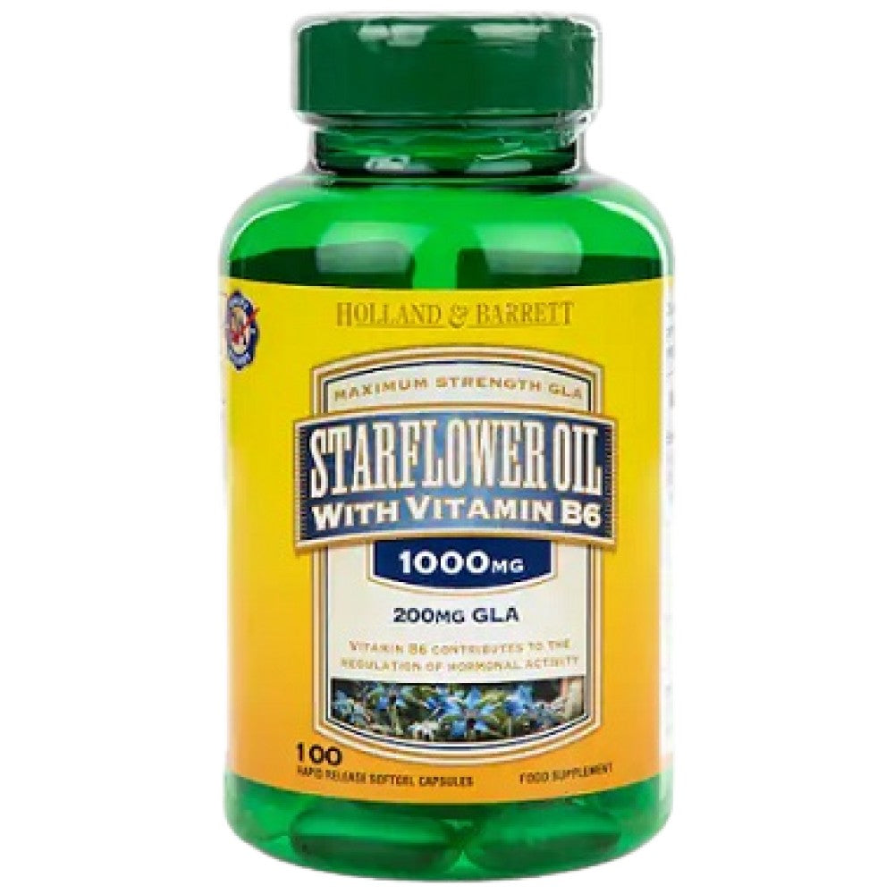 Olio di fiori di stella 1000 mg | Con vitamina B6 - 100 capsule