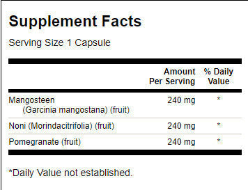 Complesso di super frutti | Mangostano, Melograno, Noni - 90 capsule