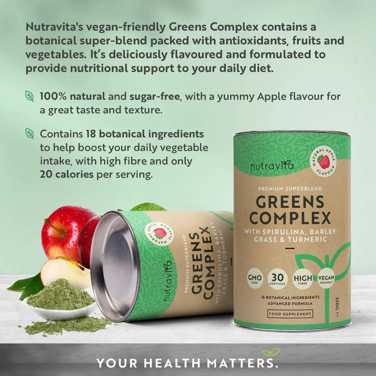 Super Greens Complex (18 ingredienti attivi) 200 g <tc>Nutravita</tc>