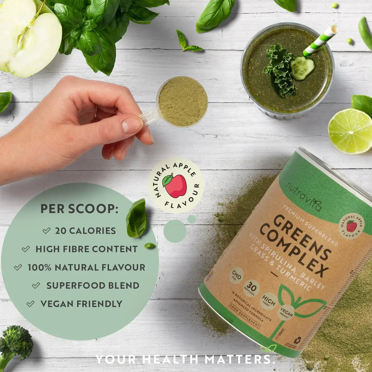 Super Greens Complex (18 ingredienti attivi) 200 g <tc>Nutravita</tc>