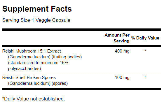 Complesso di funghi Reishi super potente 500 mg - 60 capsule