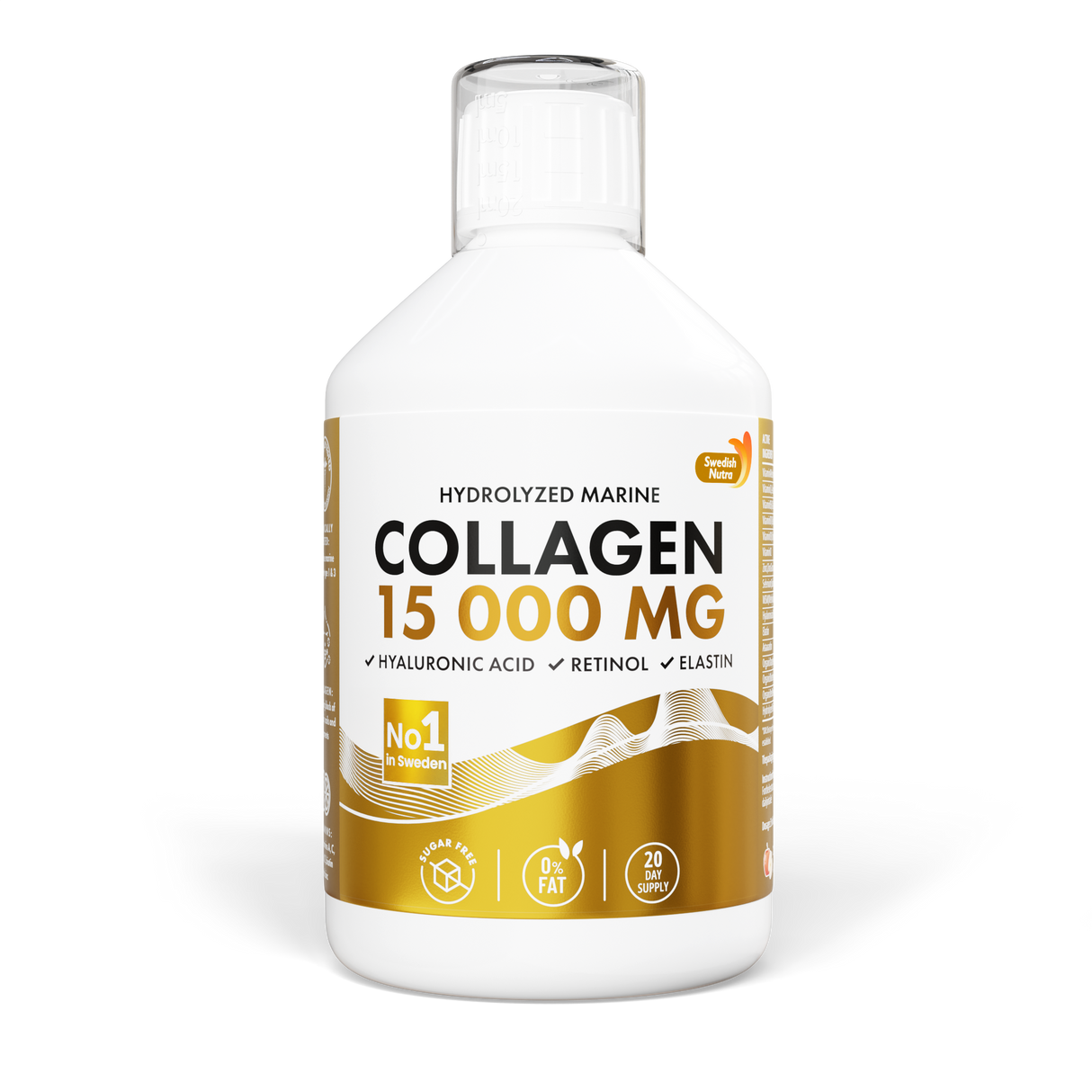 Collagene di pesce 15.000 mg con retinolo, yaluron, elastina - 500 ml