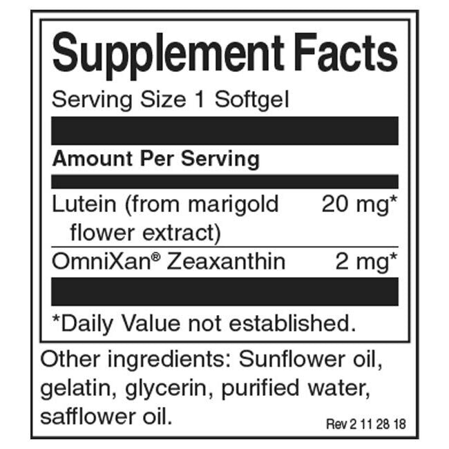 Luteina sinergica per la salute degli occhi & Zeaxantina 22 mg - 60 capsule di gel
