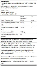 Formula sinergica di glucosamina MSM | Con OptiMSM - 180 capsule