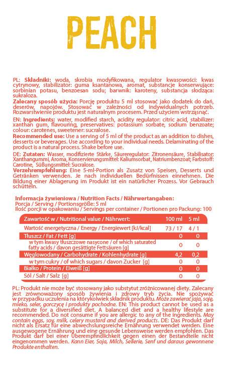 Sciroppo Zero Calorie | Pesca 500ml