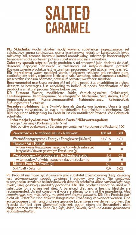 Sciroppo Zero Calorie | Caramello Salato - 500 ml