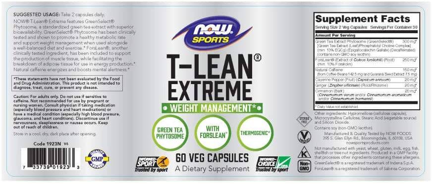 T-Lean Xtreme | Bruciatore termogenico - 60 capsule