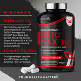TESTOMAX™ 2.0 /210 capsule, 105 giorni/ con Ashwagandha KSM 66®, CoQ10 & Radice di Maca <tc>Nutravita</tc>