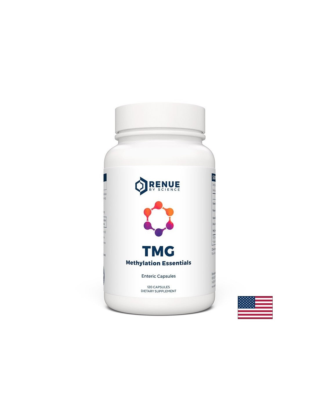 Anti-invecchiamento, protezione del DNA - TMG - trimetilglicina, zinco, vitamine B6 & B12, Acido folico, 120 capsule per 4 mesi di assunzione