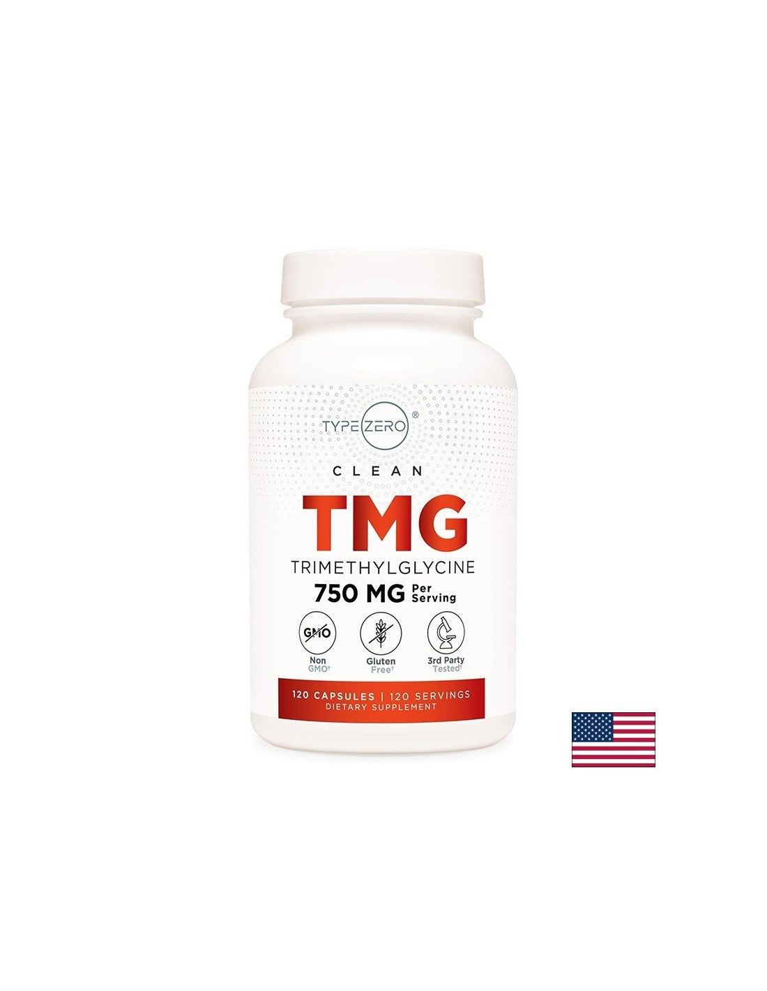 Supporta livelli normali di omocisteina - TMG (trimetilglicina) TypeZero™, 750 mg x 120 capsule