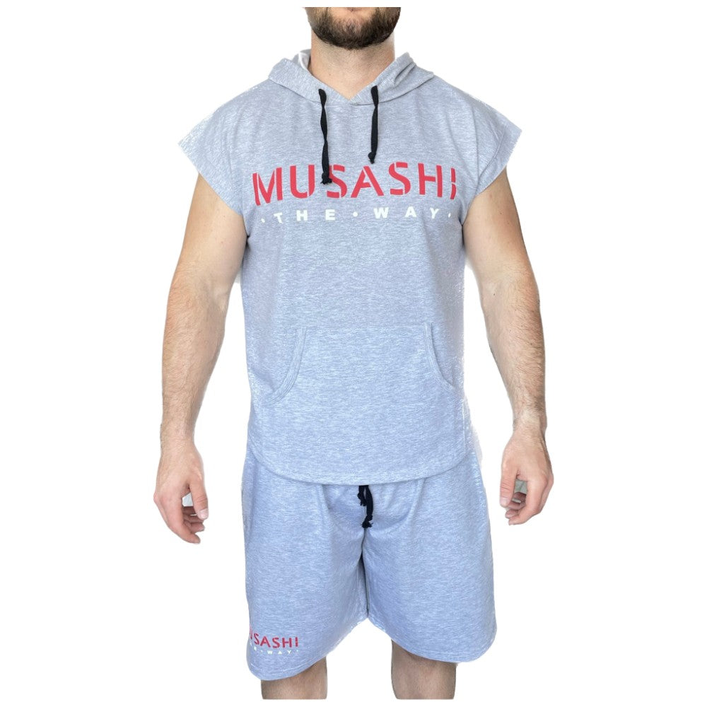 Set canotta, felpa con cappuccio e pantaloncini - Grigio