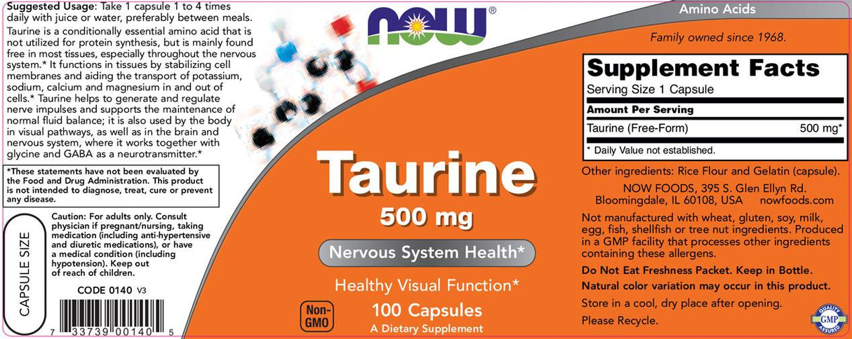 Taurina 500 mg - 100 capsule