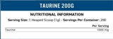 Taurina in polvere 1000 mg - 200 grammi