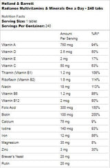 Radiance Multivitamins & Iron | Uno al giorno - 240 compresse