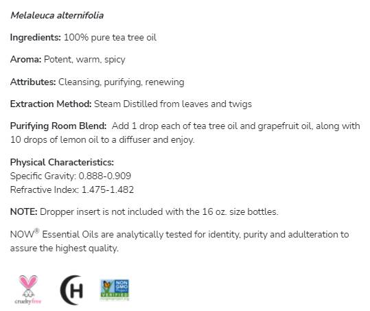 Olio dell'albero del tè | Melaleuca Alternifolia pura al 100% - 30 ml