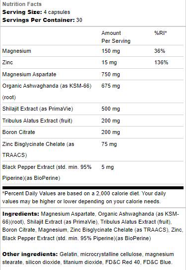Supporto ai test | con Ashwagandha & Shilajit - 120 capsule