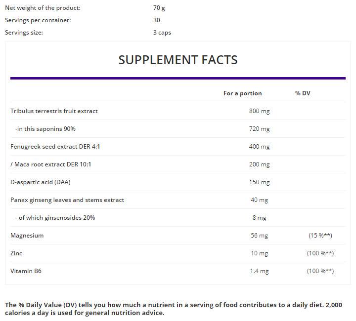 Testo Booster | con Tribulus, Fieno Greco, Maca, DAA e Ginseng 90 capsule