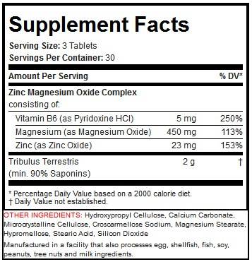 TestoHardcore | Tribulus + ZMA - 90 compresse