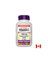 Vitamina C a rilascio prolungato - Vitamina C 1000 mg, 60 compresse con e<tc>XTEND</tc>rilascio ed <tc>Webber Naturals</tc>