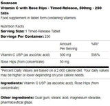 Vitamina C a rilascio temporizzato 500 mg | Con Rosa Canina 250 Compresse