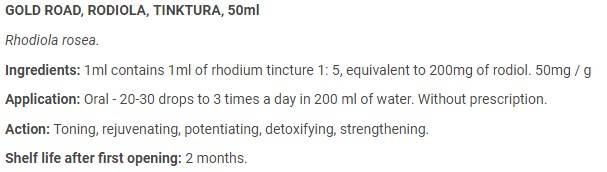 Tintura di Rhodiola - 50 ml