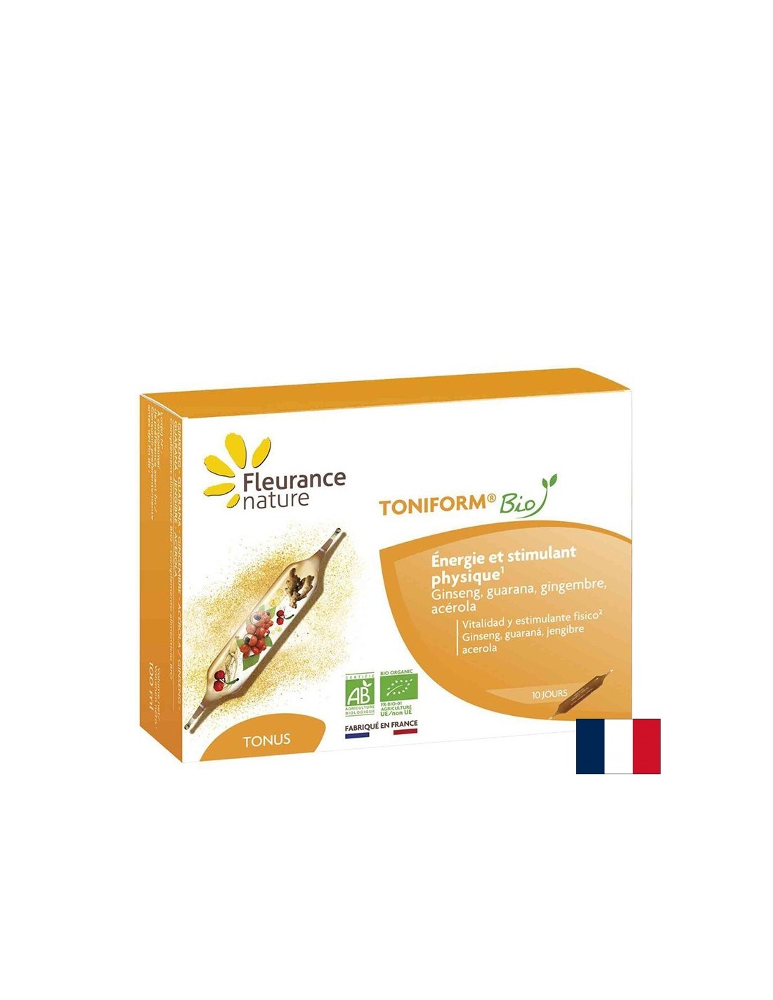 Tono ed Energia - Toniform Bio, 10 fiale da bere Fleurance Nature