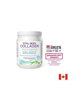 Collagene di manzo idrolizzato con acido ialuronico, glutammina e biotina - Total Body Collagen, 500 g in polvere, gusto melograno <tc>Natural Factors</tc>