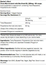 Trans-resveratrolo 200 mg | con ResVinol-25 - 60 capsule