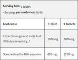 Tribulus Terrestris 1500/Forza massima 90 compresse