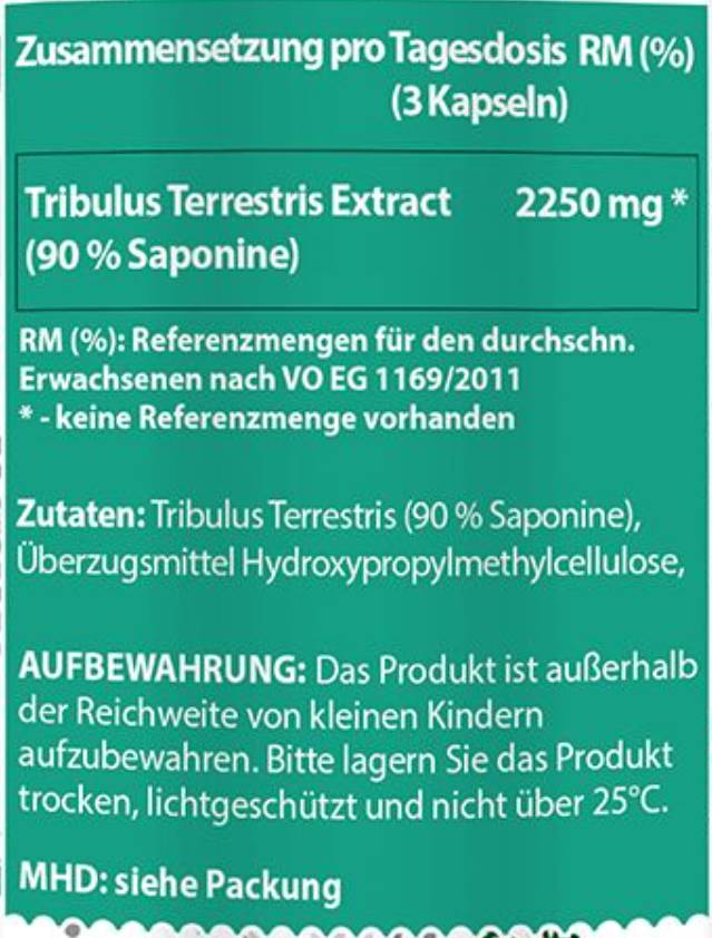 Tribulus Terrestris | 90% Saponine - 90 capsule
