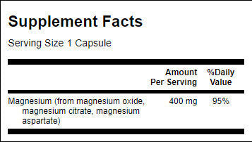 Complesso di triplo magnesio 400 mg - 300 capsule
