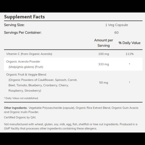 Tru-C | 100 mg di Vitamina C da Acerola - 60 capsule