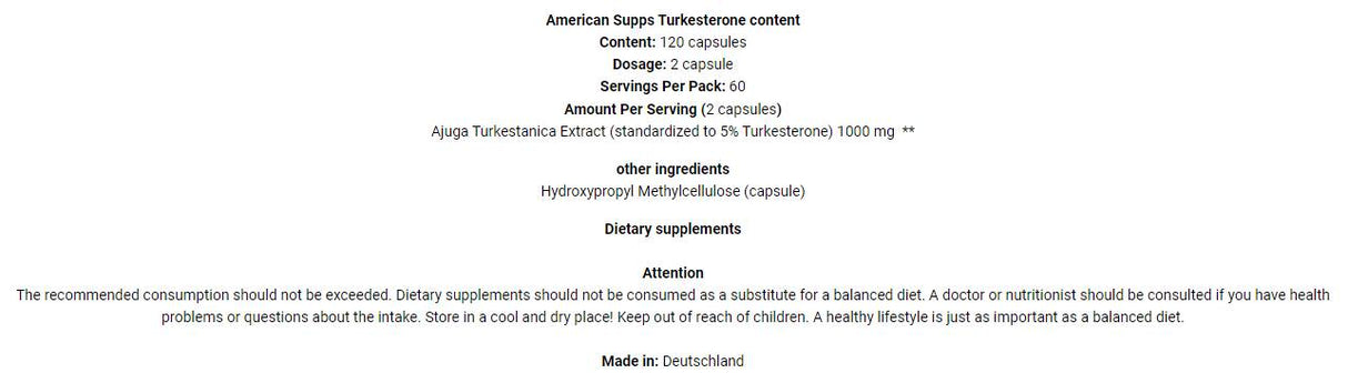 Turkesterone 10% 1000 mg - 120 capsule