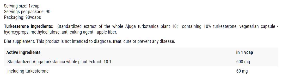Turkesterone 600 mg - 90 capsule
