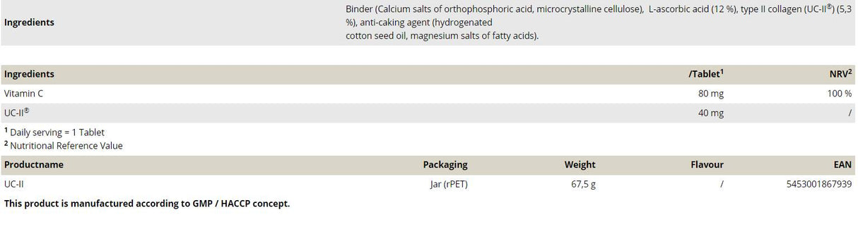 Collagene di tipo UC-II - 90 compresse