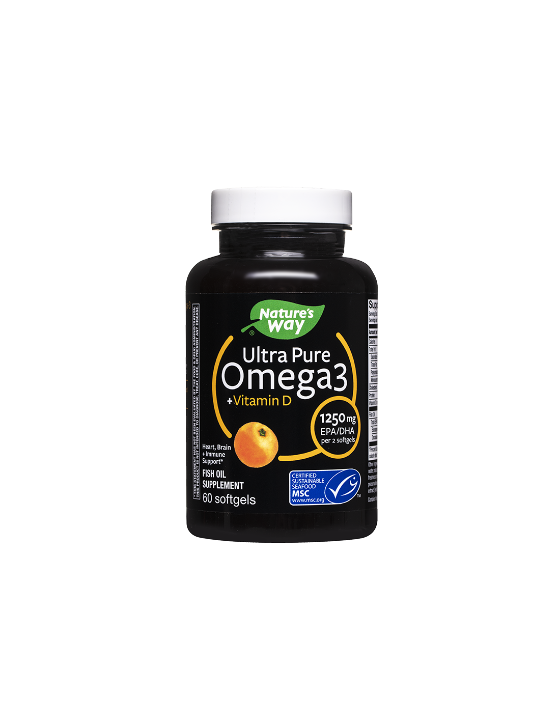 Omega-3 ultra puri + vitamina D3 - Omega-3 ultra puri 1250 mg + vitamina D3 1000 UI, 60 capsule softgel Nature's Way
