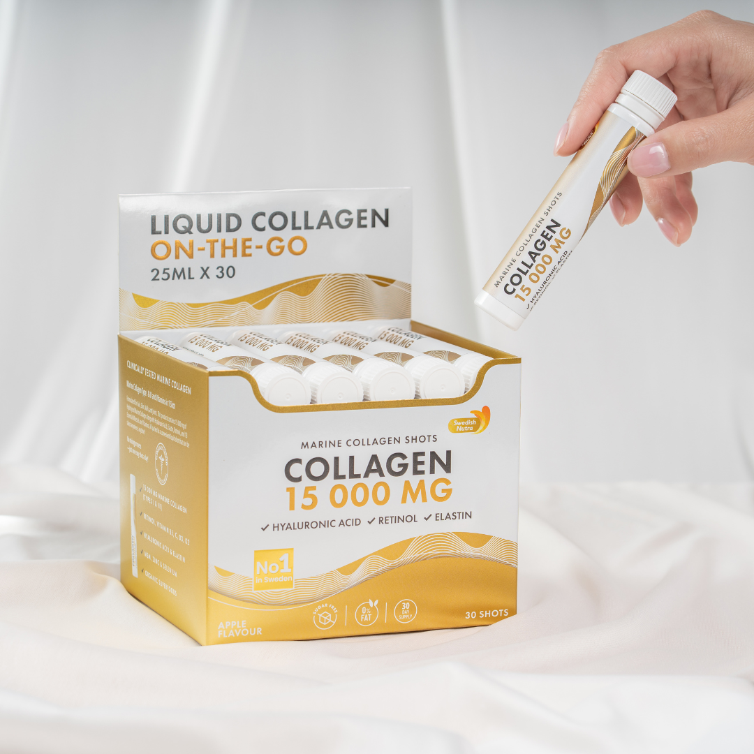 Collagene di pesce 15.000 mg con retinolo, elastina e acido ialuronico - 30 x 25 ml
