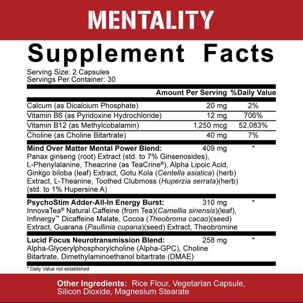 Mentalità | Energia e focus nootropic 60 capsule