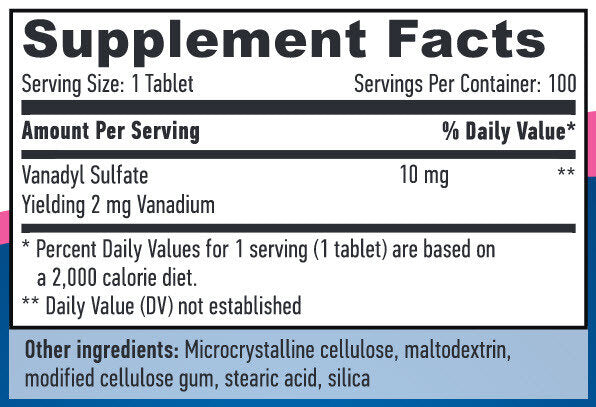 Vanadil solfato 10 mg/100 compresse.
